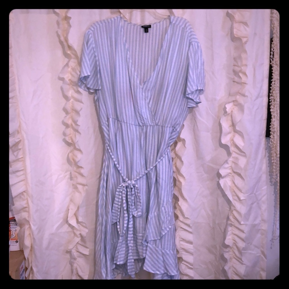 Striped summer wrap dress from Torrid